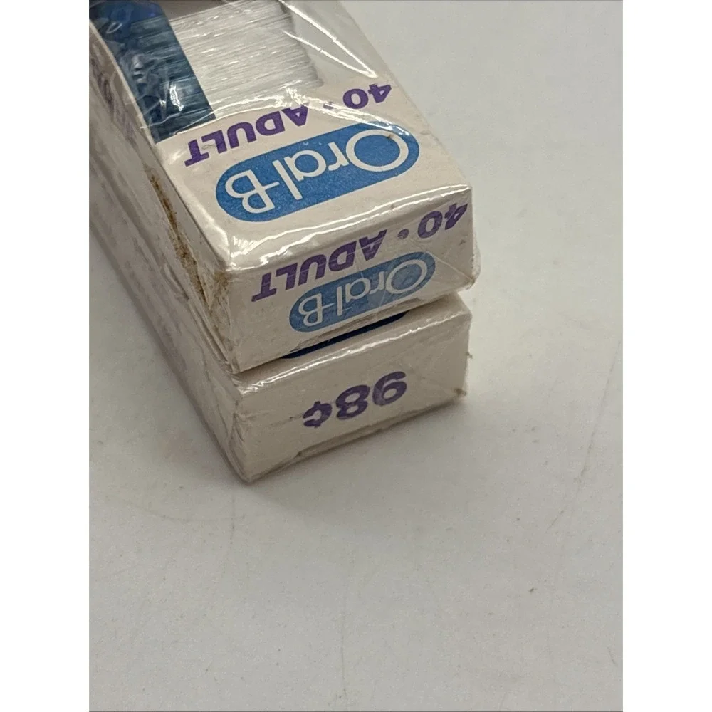 2- Vintage Oral-B Soft Regular 40 Straight Toothbrush 1980's NEW / SEALED